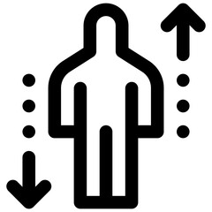 Body scan meditation. Editable stroke vector icon.