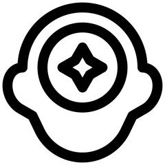 Mental health. Editable stroke vector icon.