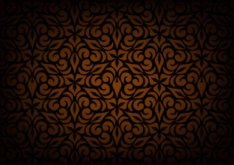 Luxury pattern line brown premium dark background