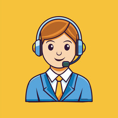 customer support line art vector art illustration