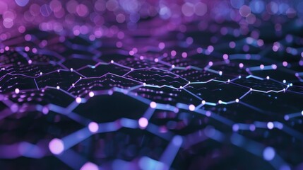 Obraz premium Abstract Digital Network with Purple and Blue Lights