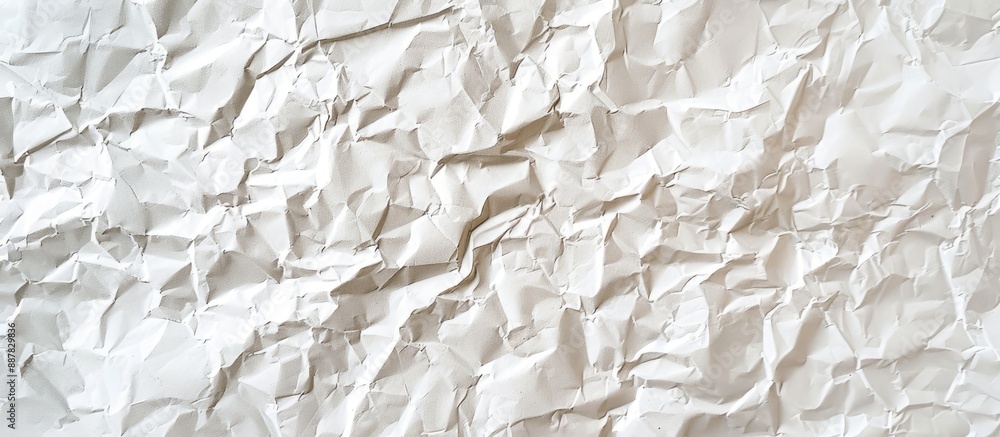 Poster A textured background of crumpled white paper with space for adding text or images ideal for embellishment or graphic layering. with copy space image. Place for adding text or design