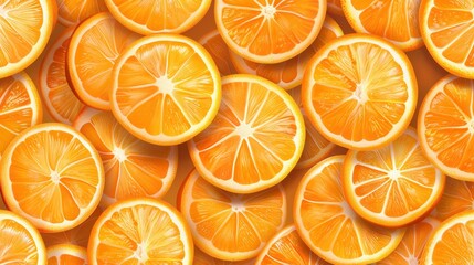 Seamless repetitive background pattern of orange fruit slice