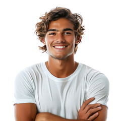 portrait of Smiling man isolated on transparent Background