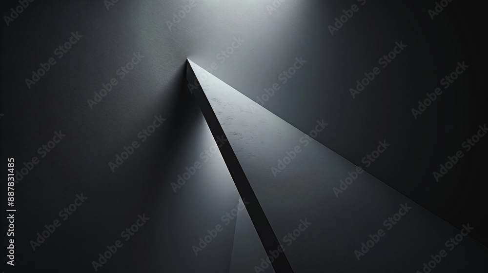 Poster abstract geometric shape with light and shadow contrast with copy space text for minimalist, modern,