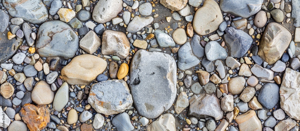 Poster Background with various textures of pebble floor includes copy space image