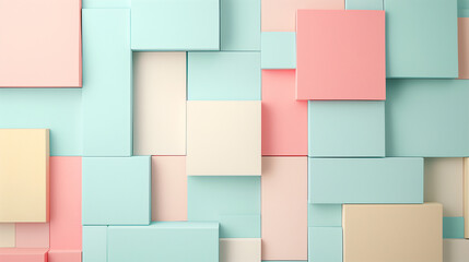 Pastel Colored Tech Background with a Geometric 3D Structure. Clean, Minimal design with Simple Futuristic Forms