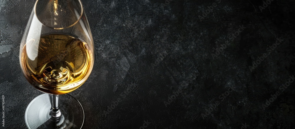 Poster background with a wine glass and alcohol in a copy space image