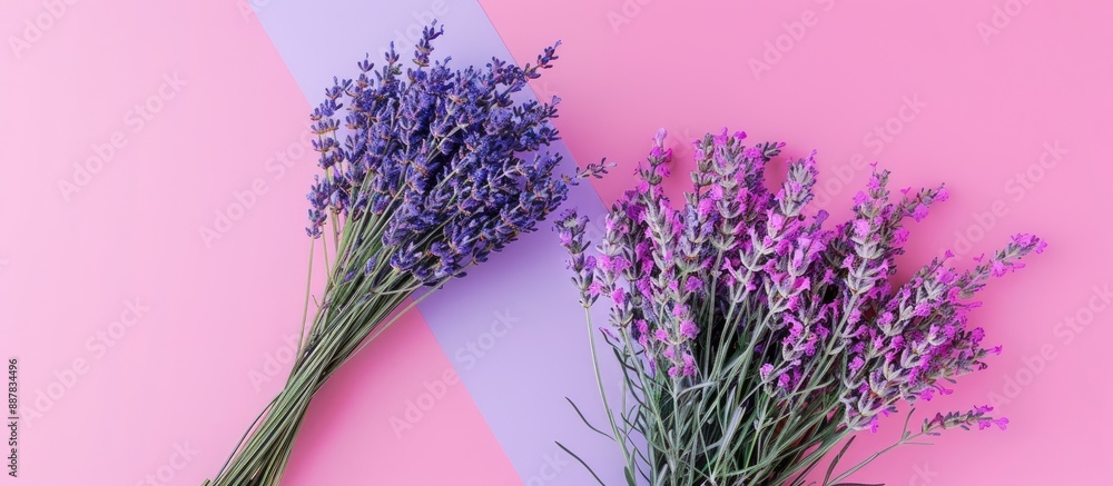 Poster a stunning bunch of fragrant lavender displayed against a pink and purple backdrop creating a holida
