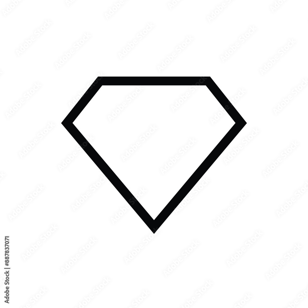 Fototapete diamond line icon. gemstone symbol. diamond icon vector design for web, computer and mobile app
