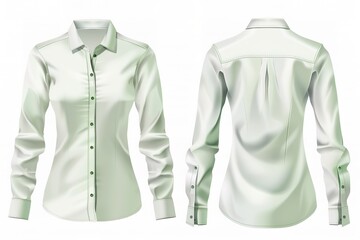 Obraz premium Blank polo shirt mock up template, front and back view, isolated on white, plain t-shirt mockup. Polo tee design presentation for print. 