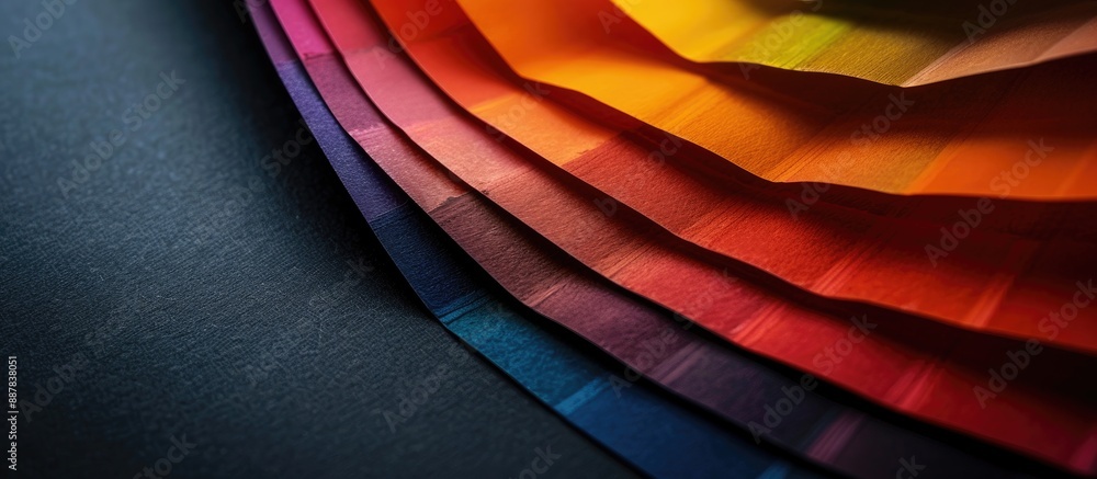 Poster color samples displayed on a dark backdrop providing an ideal copy space image