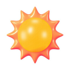 3D sun png, weather graphic, transparent background