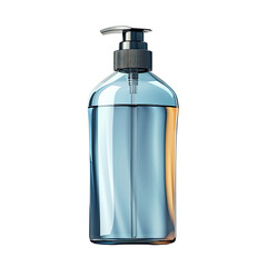 Fototapeta premium Transparent Blue Pump Bottle with Liquid , transparent background