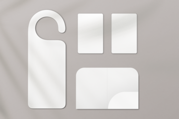 PNG Hotel branding mockup set, transparent design