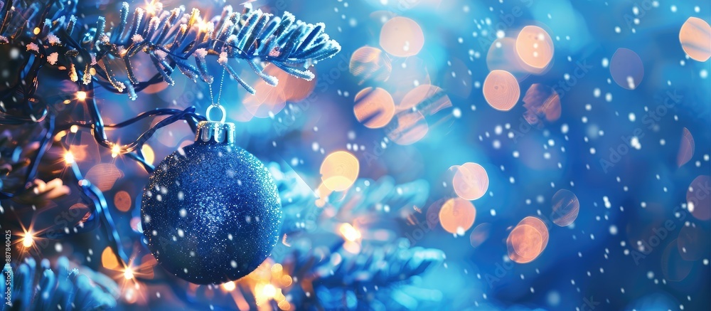 Poster classic blue background with a blurred effect perfect for a christmas card featuring a textured new 