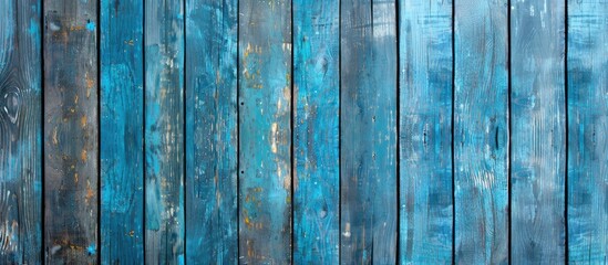 Naklejka premium Vertical blue wood panel with copy space image for background texture
