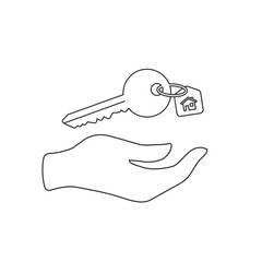 Vector icon Key icon from the house, vector illustration. Flat design style