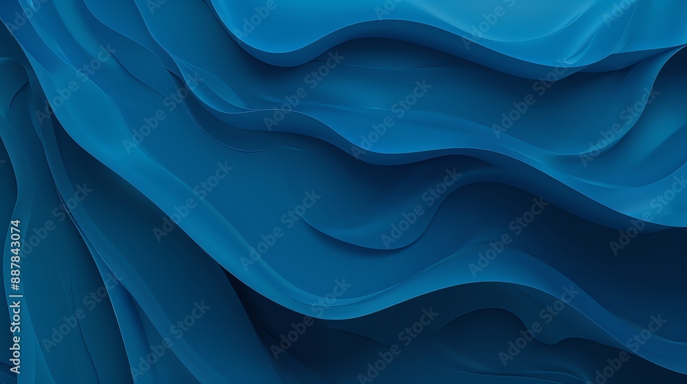 Wall mural modern blue wave abstract 3d background