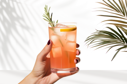 Cocktail png, transparent wall mockup - Powered by Adobe