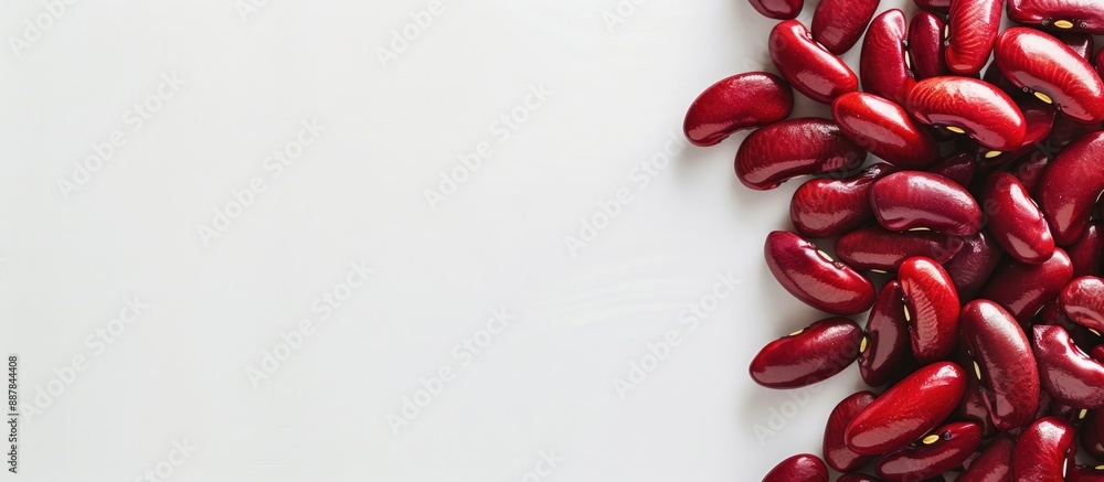 Aufkleber Copy space image of red kidney beans arranged on the right side against a white backdrop
