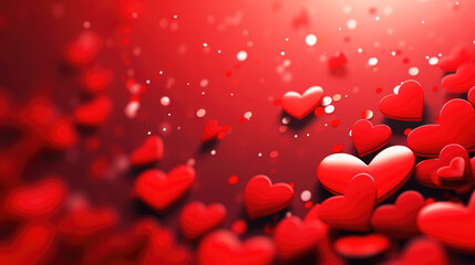 generated illustration  heart shape cofetti with copy space