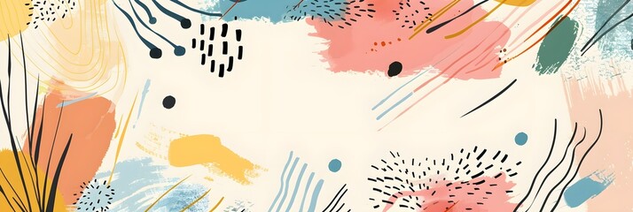 watercolor abstract art background . Abstract design with doodles and various shapes. modern art isolated vector graphic. minimalistic geometric frames hand painted, vector illustration hand