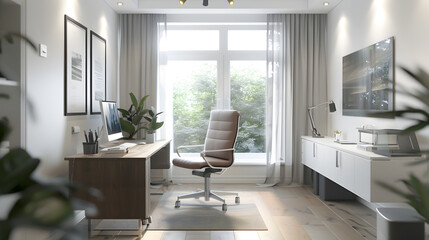 Generative AI, Cozy and Stylish Home Office Setup