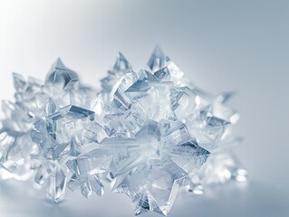 Ice crystals elegantly displayed on a plain background