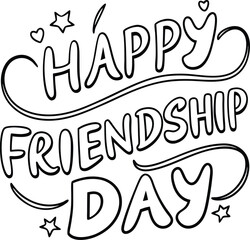 text happy friendship day for t-shirt design