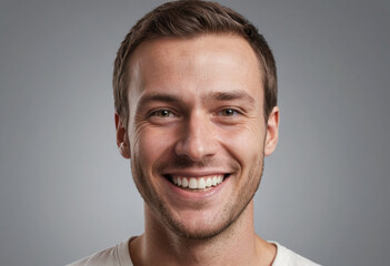 Fototapeta premium Portrait view of a regular happy smiling Chad man, ultra realistic, candid, social media, avatar image, plain solid background
