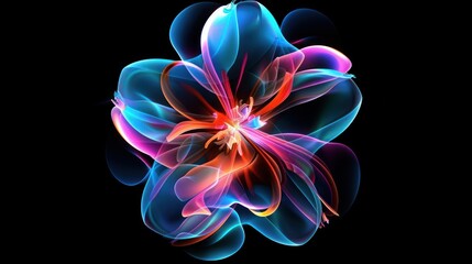 Abstract Flower with Glowing Petals