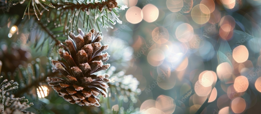 Aufkleber A pinecone Christmas ornament on a background suitable for adding text or graphics creating an attractive copy space image