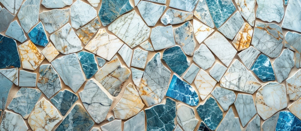 Aufkleber Mosaic made of marble stones creating a textured pattern with copy space image