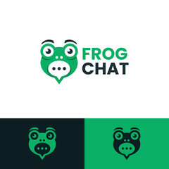 frog chat logo vector