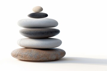 Zen Stones Stacked in Balance for Tranquil and Harmonious Decor