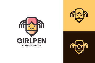 creative girl logo vector