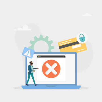 man, laptop, credit card, security alert clip art preview