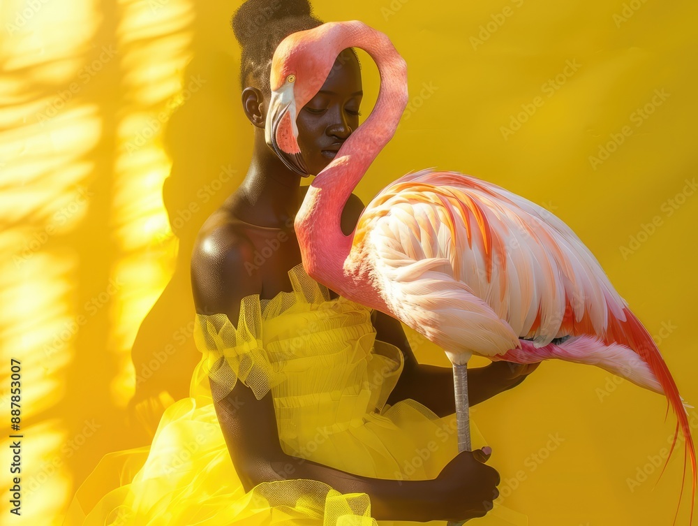 Canvas Prints flamingo in the water