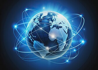 A sleek, modern globe surrounded by interconnected rings, symbolizing reliable communication networks, global reach, and trustworthy connections in the digital age.