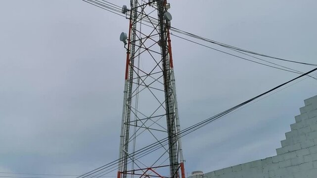 Big white 5G tower radiation in Playa del Carmen Mexico.