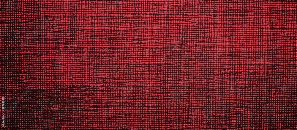 Poster Red linen canvas texture background with copy space image for art and design