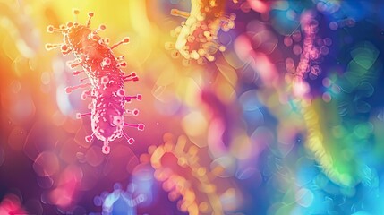 bacteria under a microscope. Selective focus.