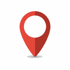 minimal red pin icon on white background