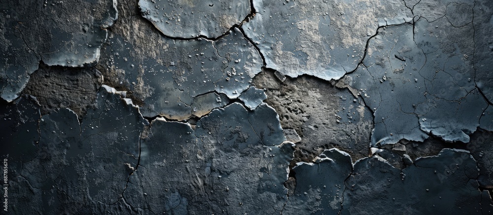 Poster dark and cracked old concrete wall with empty copy space image textured in dark paper for writing or
