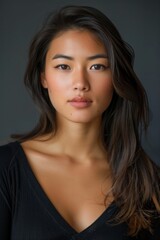 Obraz premium A studio headshot portrait of a young woman in her mid-twenties