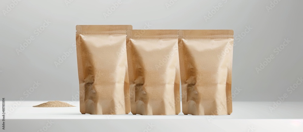 Poster isolated white background showcasing product packaging for mockup purposes featuring ample copy spac