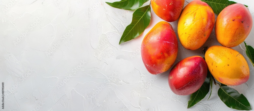 Aufkleber Mangoes displayed on a white backdrop with copy space image