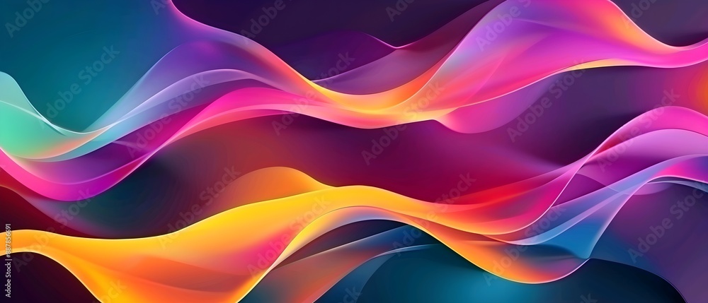Poster abstract background with colorful waves and a blurred effect.