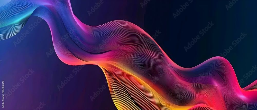 Poster abstract background with colorful waves and a blurred effect.